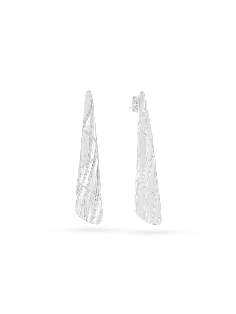 Rhodium Coated Textural Lumina Collection Earrings