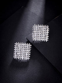 Rhodium Plated Weaved Lumina Collection Earrings