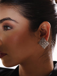 Rhodium Plated Weaved Lumina Collection Earrings