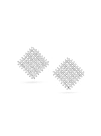 Rhodium Plated Weaved Lumina Collection Earrings