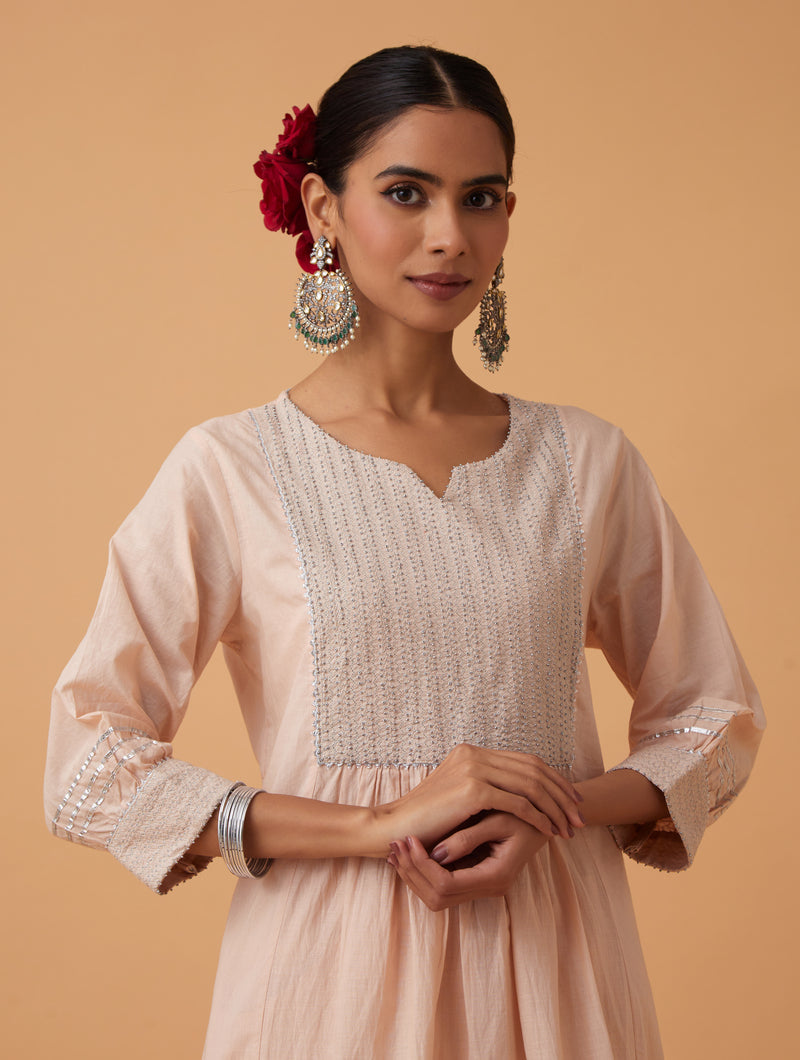 Powder Zari Kurta Set