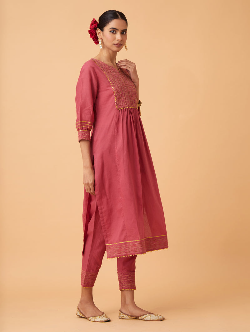 Spice Zari Kurta Set