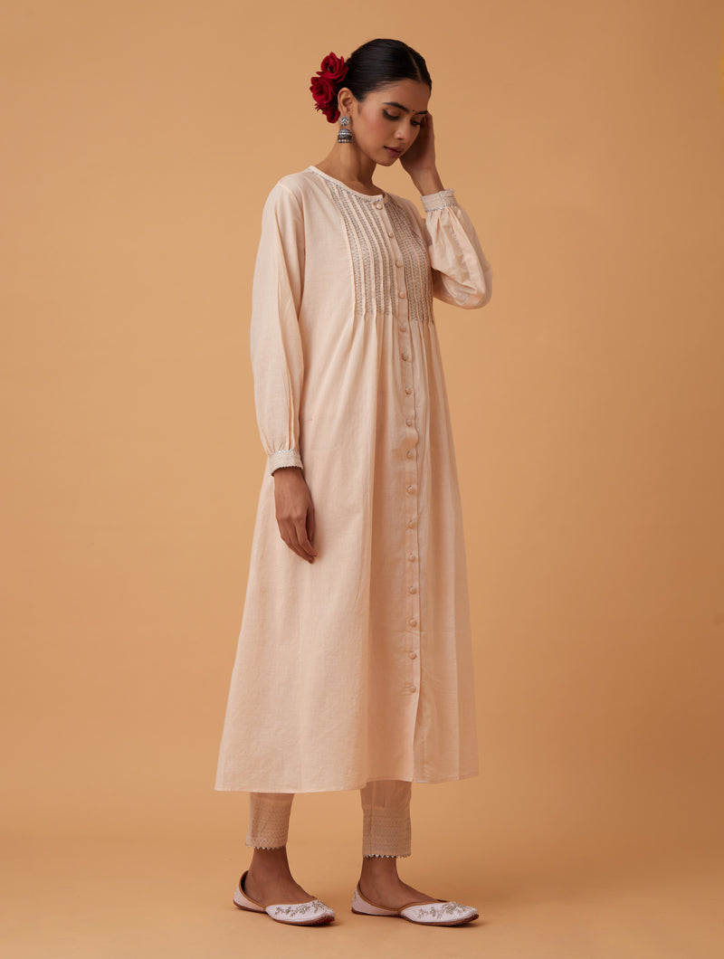 Powder Pintuck Kurta Set