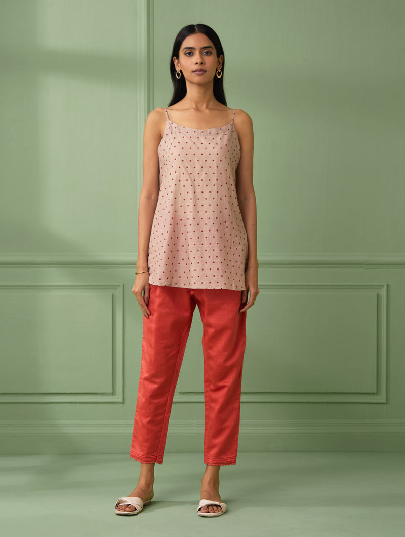 Coral Lace Top and Pants (set of 3)