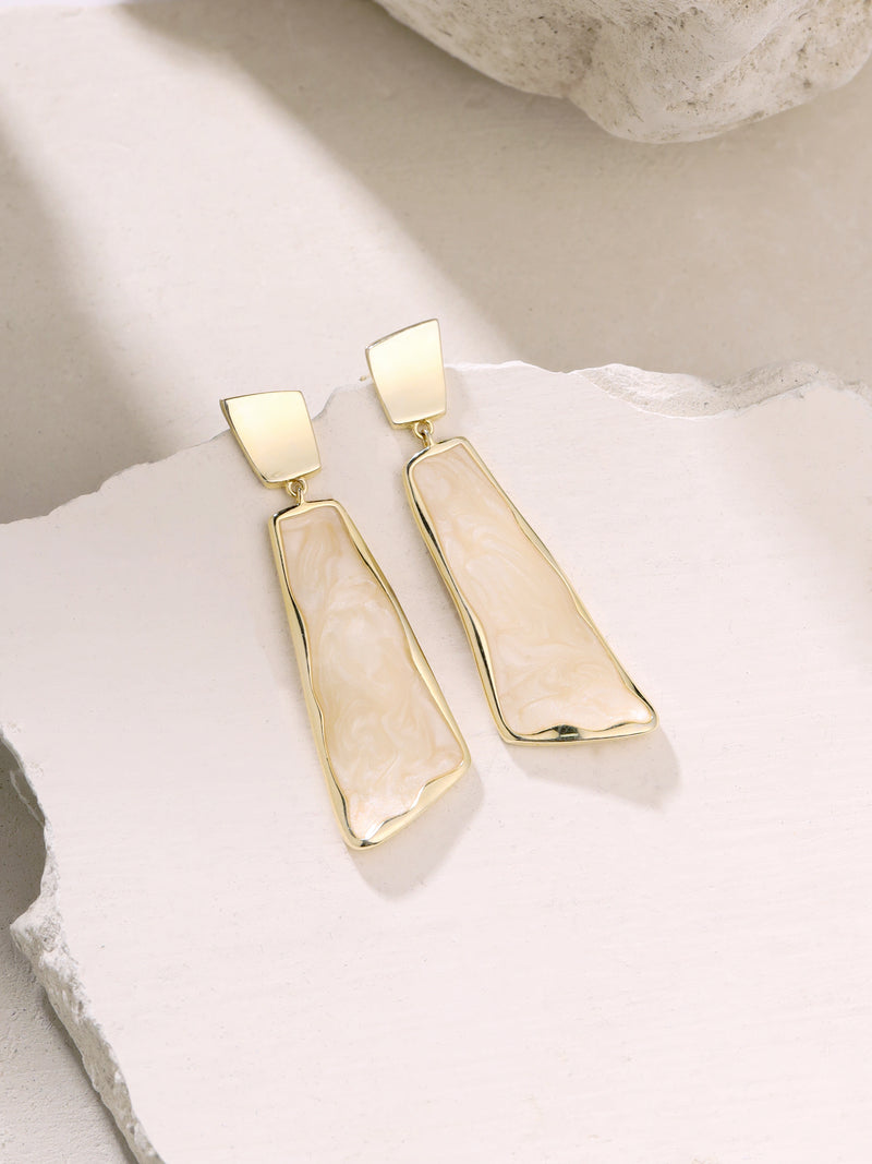 Syra Collection 24k Gold Enamel Abstract Earrings