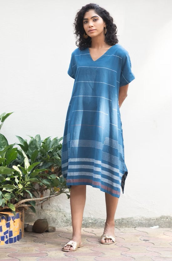 Indigo Stripe Dress